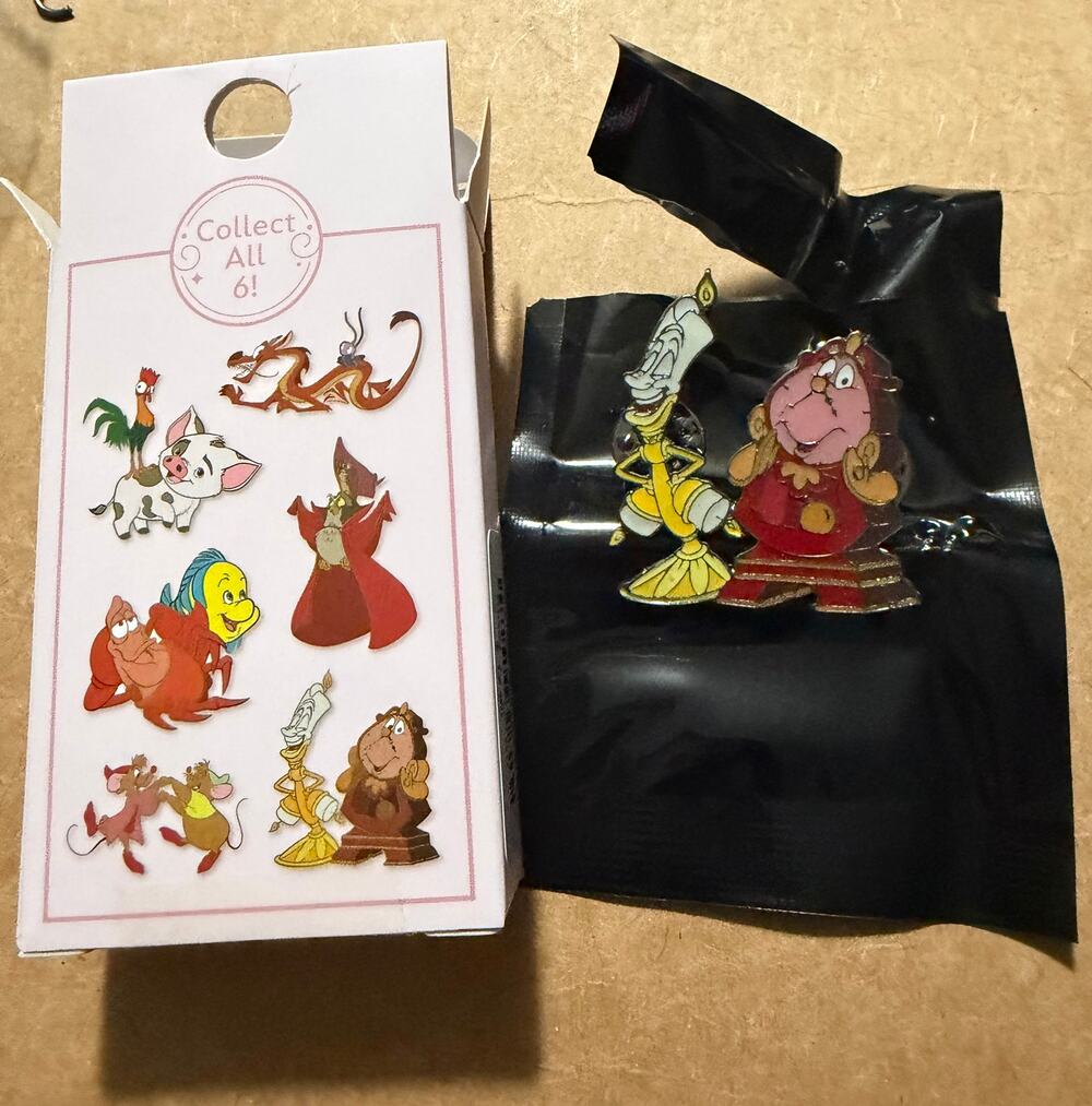 Disney Princess Sidekicks Box Pin- COGSWORTH & LUMIERE